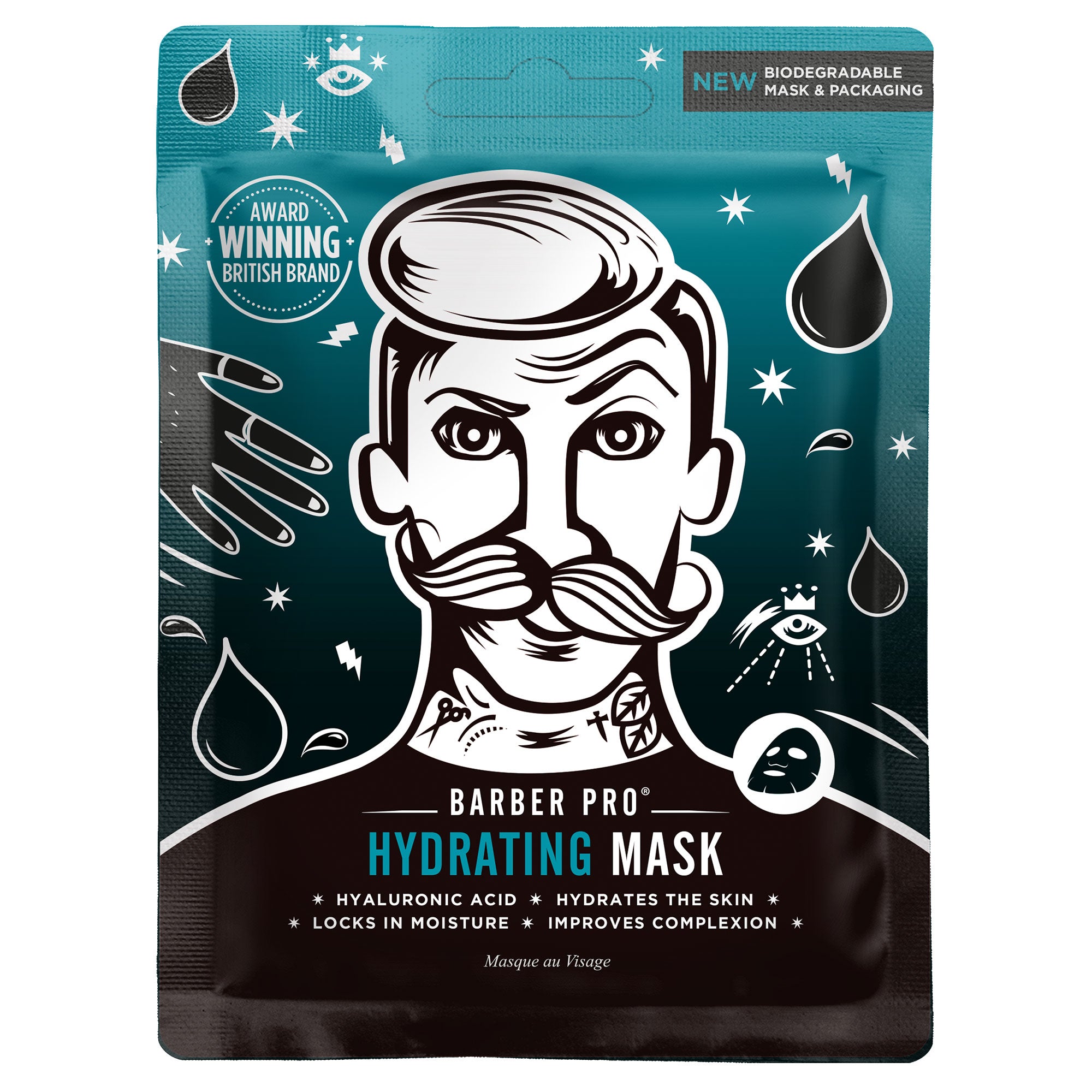 HYDRATING Face Sheet Mask - 100% Biodegradable - BARBER PRO product image