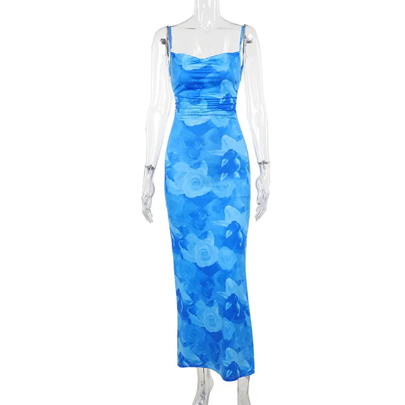 Elegant Backless Spaghetti Strap Bodycon Midi Dress - Image 6