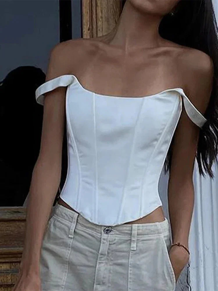 Trendy Square Neck Backless Corset Crop Top for Women - Image 4