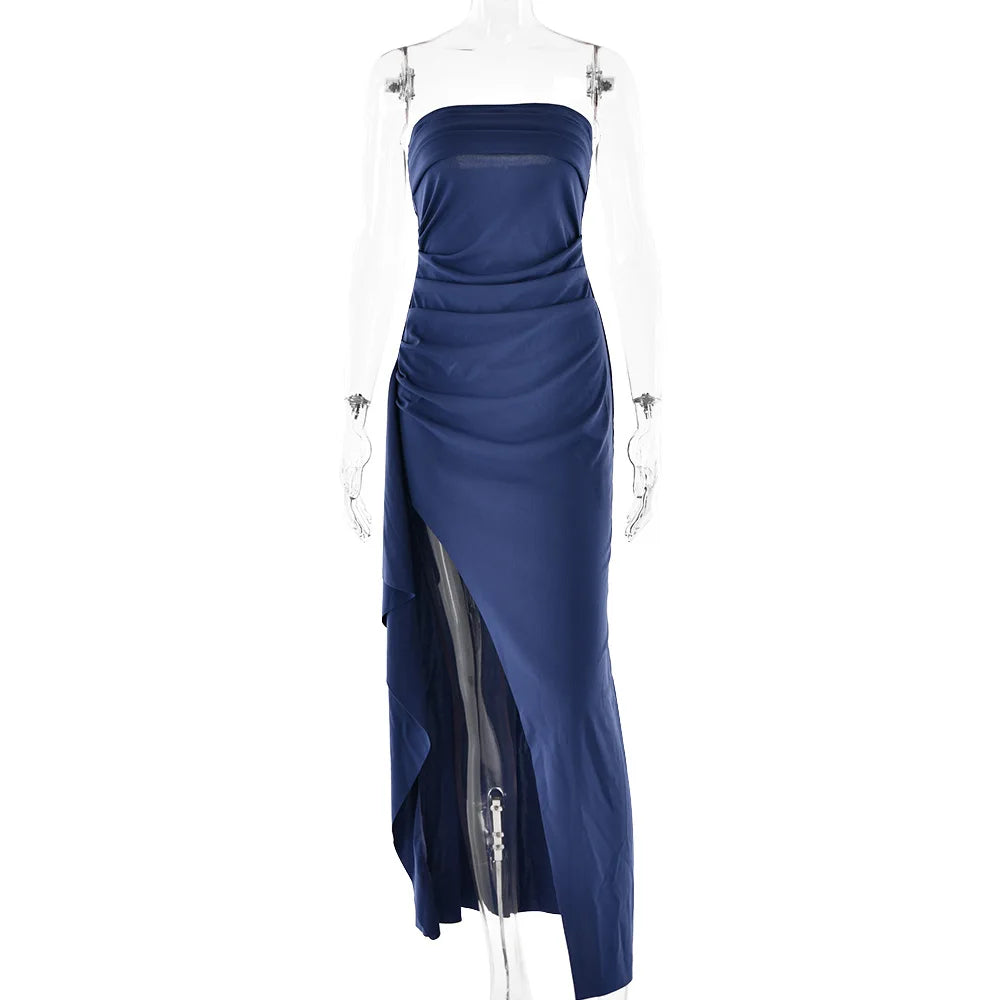 Elegant Women's Backless Evening Dress with High Slit - Image 4