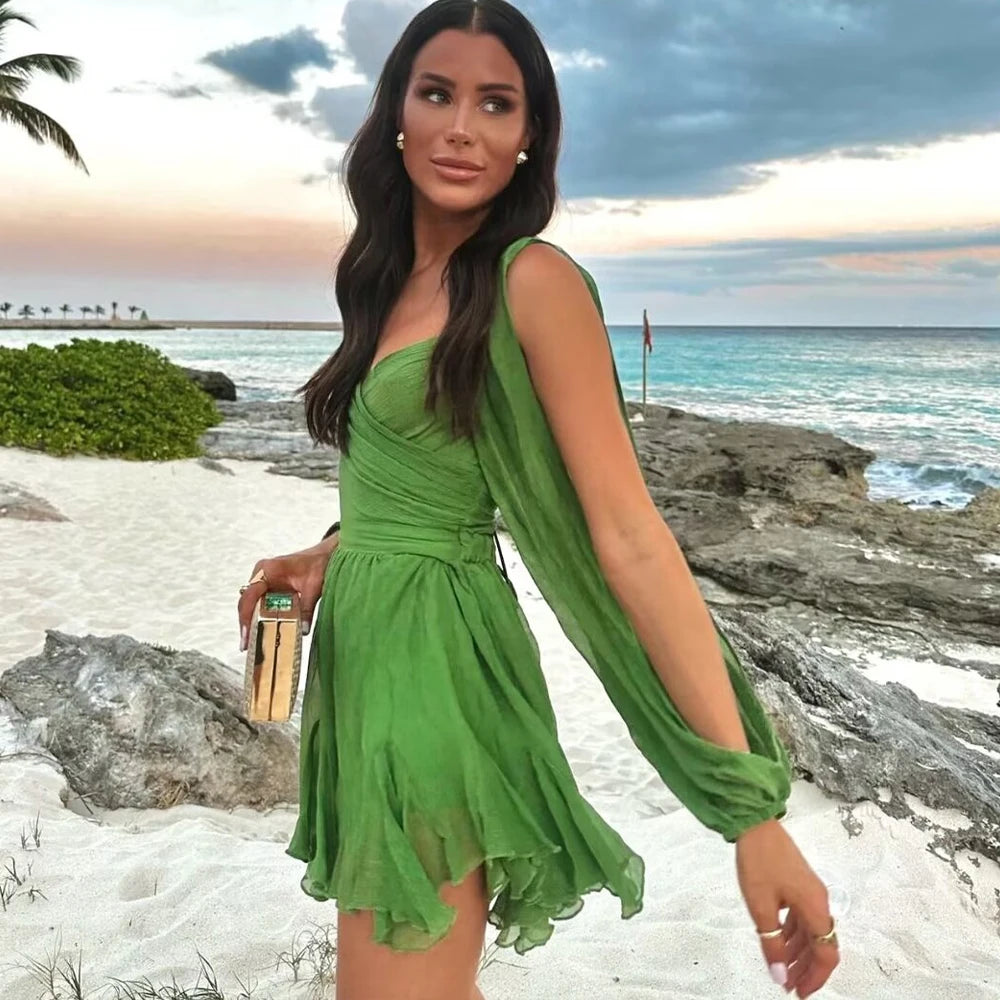 Elegant Women's Backless Lace Mesh Mini Dress – Summer Style - Image 6