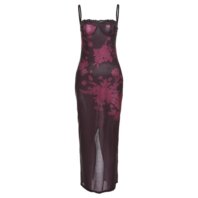 Vintage Lace Slim Fit Dress with Suspenders for Women - Image 7