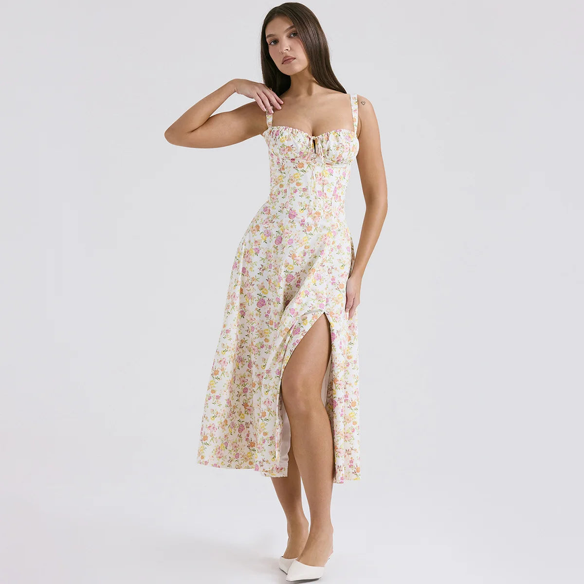 Elegant Floral Print Summer Dress for Parties and Holidays - Image 4