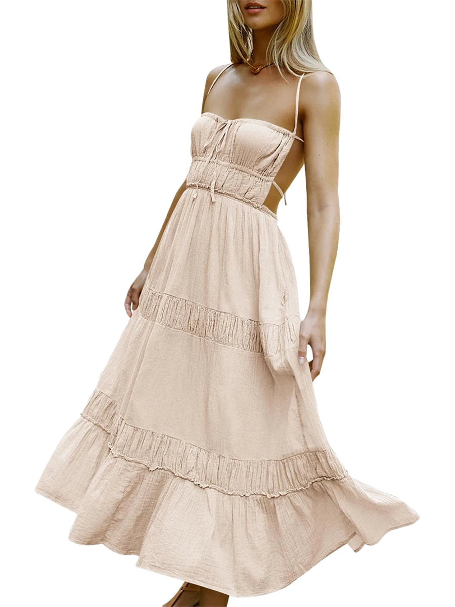 Women's Backless Cut Out Bodycon Summer Dress - Image 11