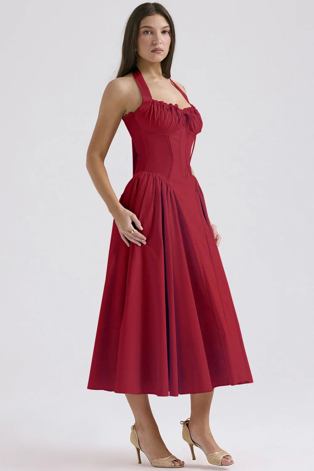 Elegant Backless Lace-Up Maxi Dress for Summer Events - Image 13