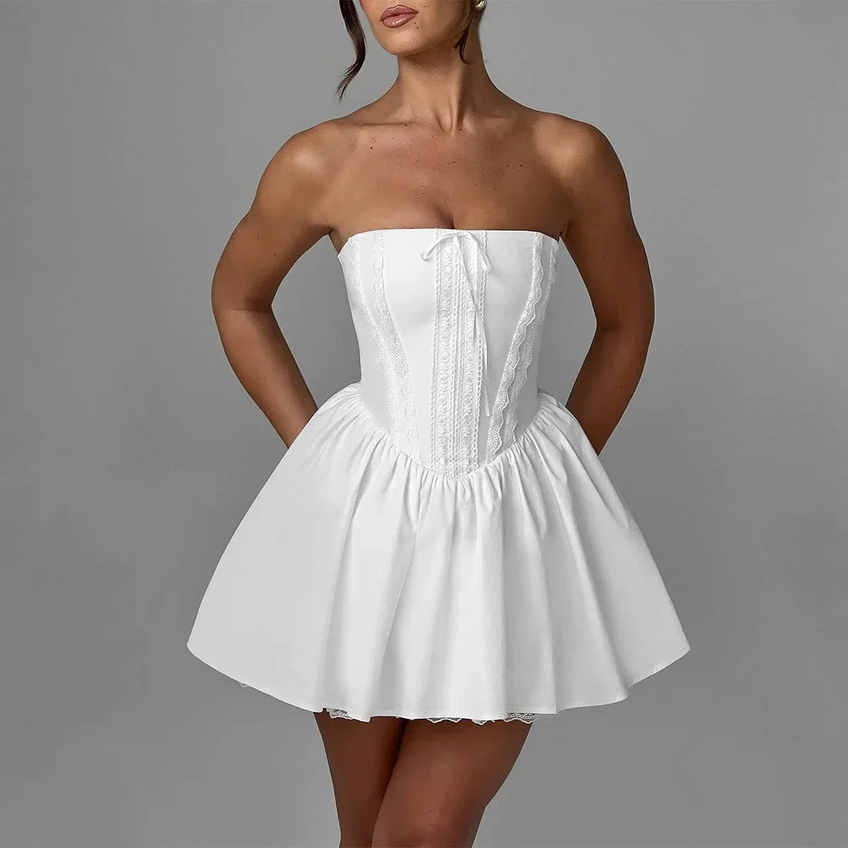 Elegant Lace Tulle Mini Party Dress for Women - Image 8
