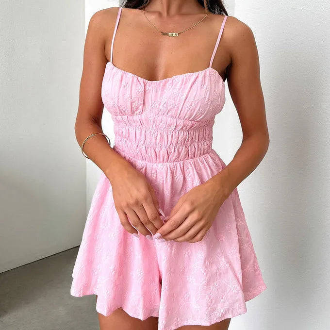 Elegant Slim Fit Spaghetti Strap Bodycon Romper for Women - Image 8