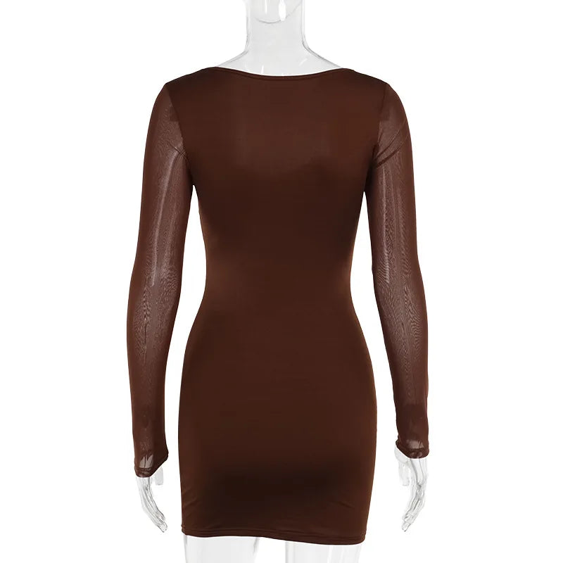 Lace Trim Square Collar Mini Dress for Parties - Image 6
