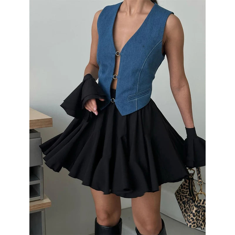 Women's High Waist A-Line Ruffle Mini Skirt - Summer Style - Image 7