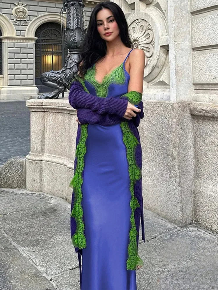 Chic Backless Lace Maxi Dress for Women - Image 5