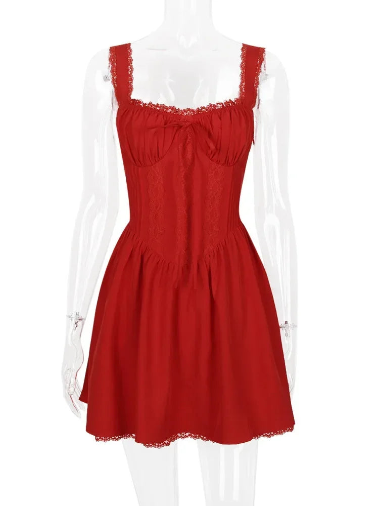 Elegant Backless Mini Dress - Sexy Spaghetti Strap A-Line - Image 8
