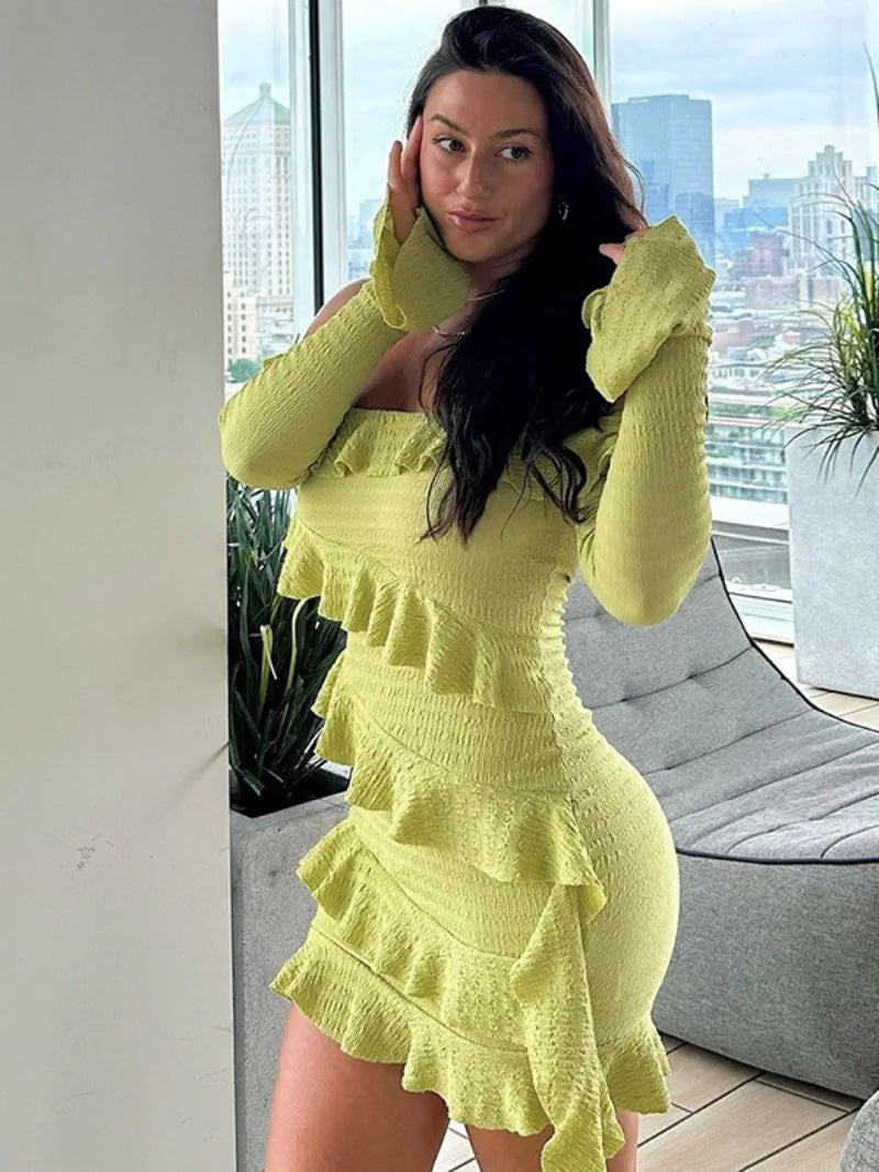 Stylish Off-Shoulder Ruffle Dress for Summer Parties - Image 5