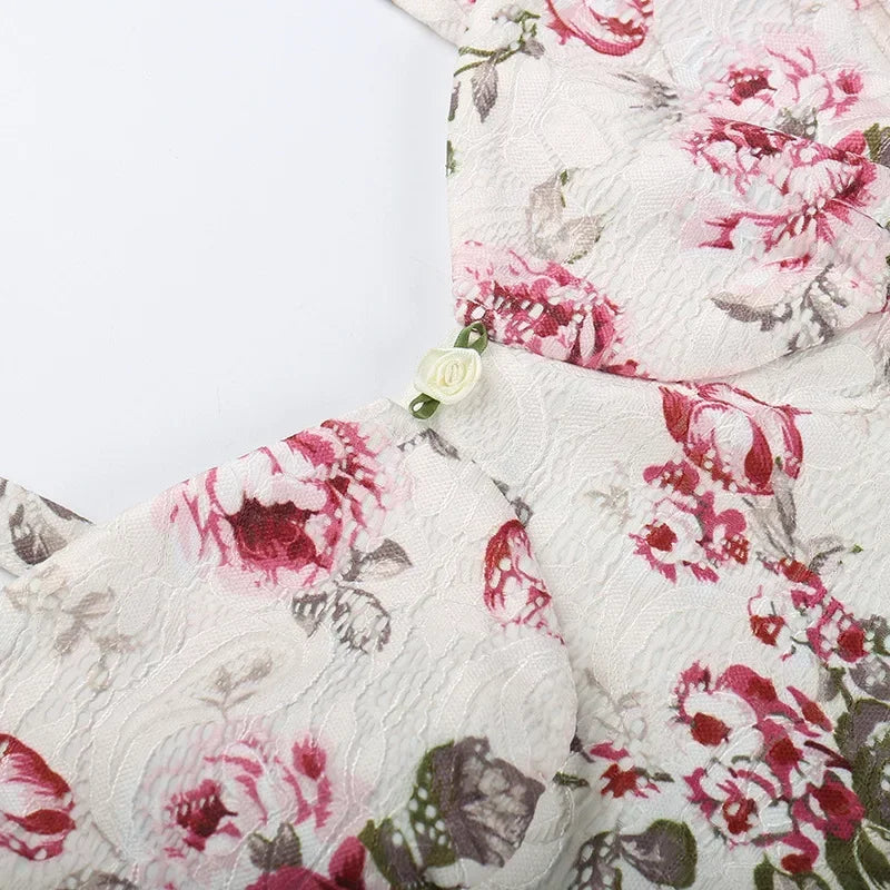 Floral Print Mini Dress - Sleeveless Bodycon Summer Style - Image 4