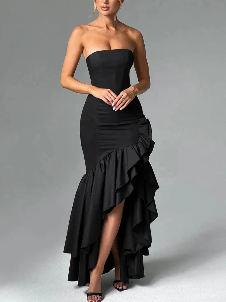 Elegant Backless Maxi Dress with Ruffles for Summer Parties - Image 6