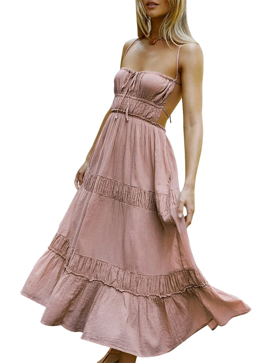 Women's Backless Cut Out Bodycon Summer Dress - Image 9