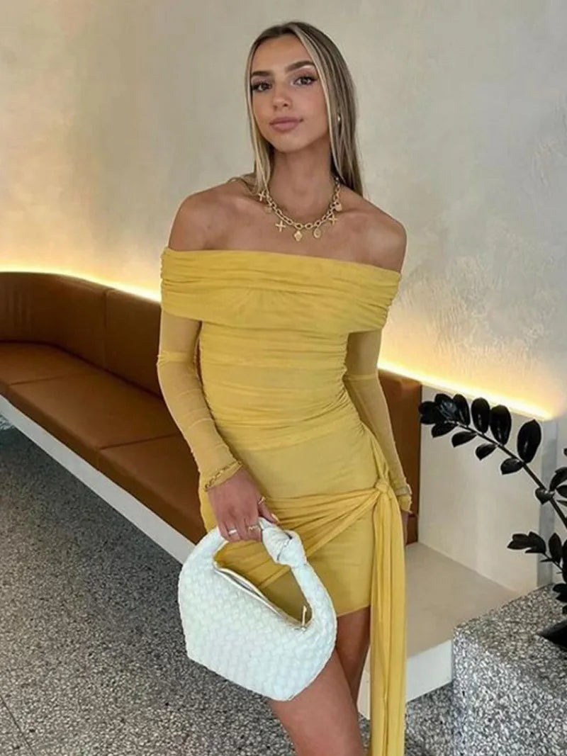 Sexy Off-Shoulder Green Bodycon Party Dress for Women - Image 6