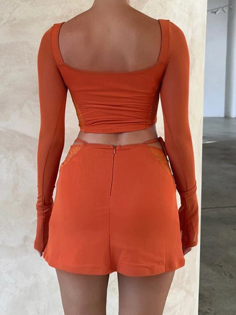 Chic Women's Summer Two-Piece Outfit with Mini Skirt - Image 7