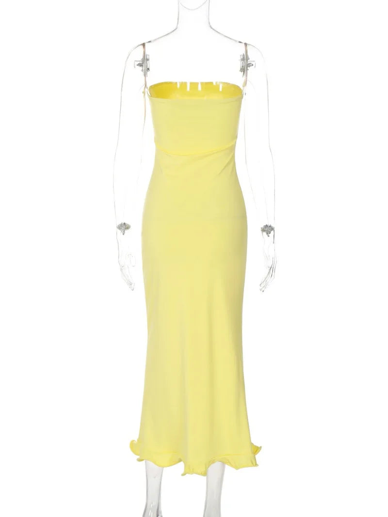 Elegant Strapless Ruffle Bodycon Dress for Women - Image 6