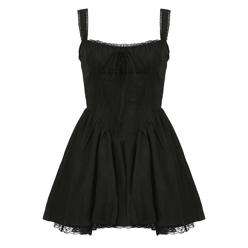 Elegant Lace Patchwork Bodycon A-Line Mini Dress for Parties - Image 8