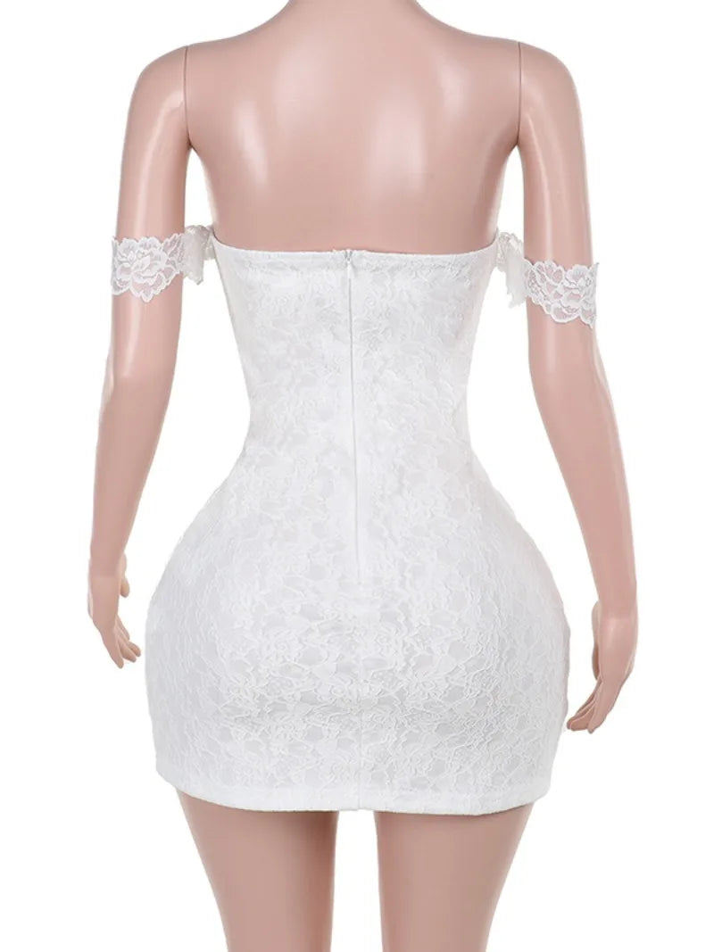Elegant Sleeveless Lace Corset Mini Dress for Parties - Image 6