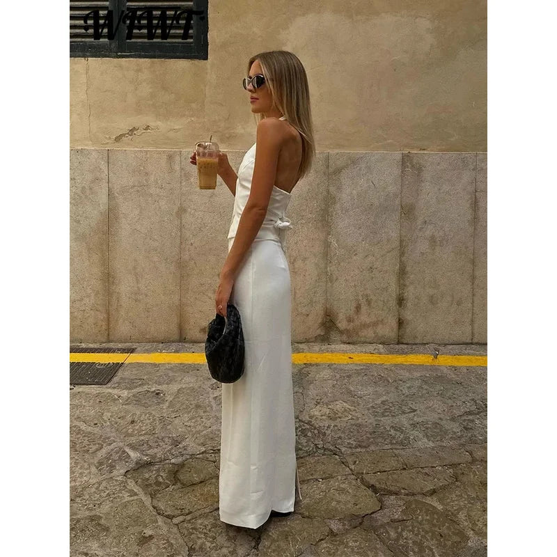 Chic Women’s 2-Piece Lace-Up Backless Suit Set - Image 7