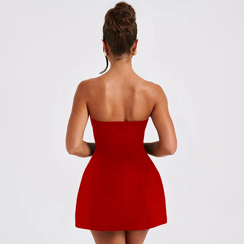 Sleek Off-Shoulder A-Line Dress for Summer Parties - Image 6