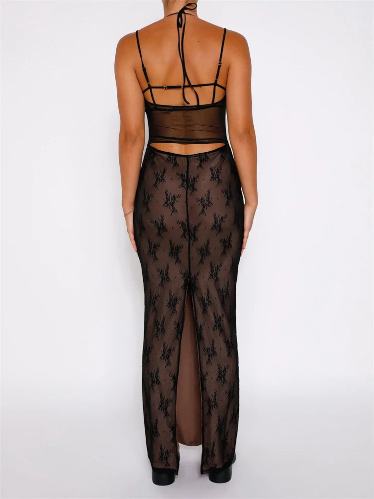 Elegant Lace Sleeveless Slim Fit Party Dress for Women - Image 7