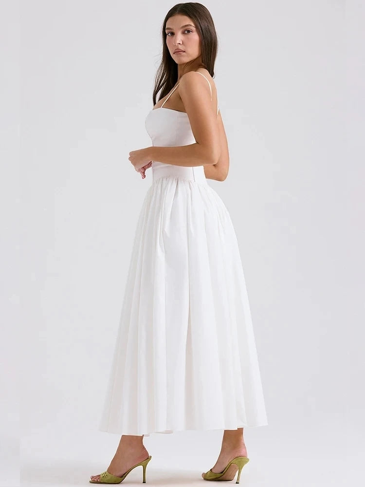 Elegant Backless Hollow Out Midi Party Dress for Women - Image 5