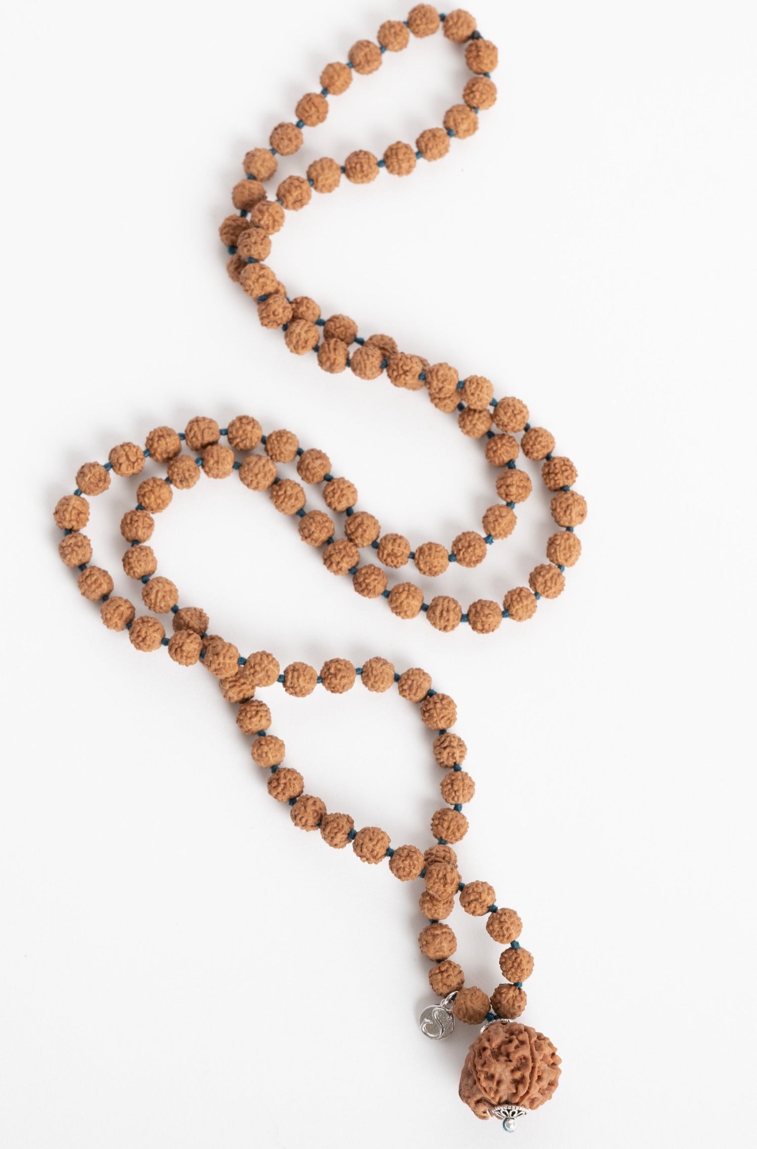 Himalayan Crystal Mala Beads with Shri Yantra pendant