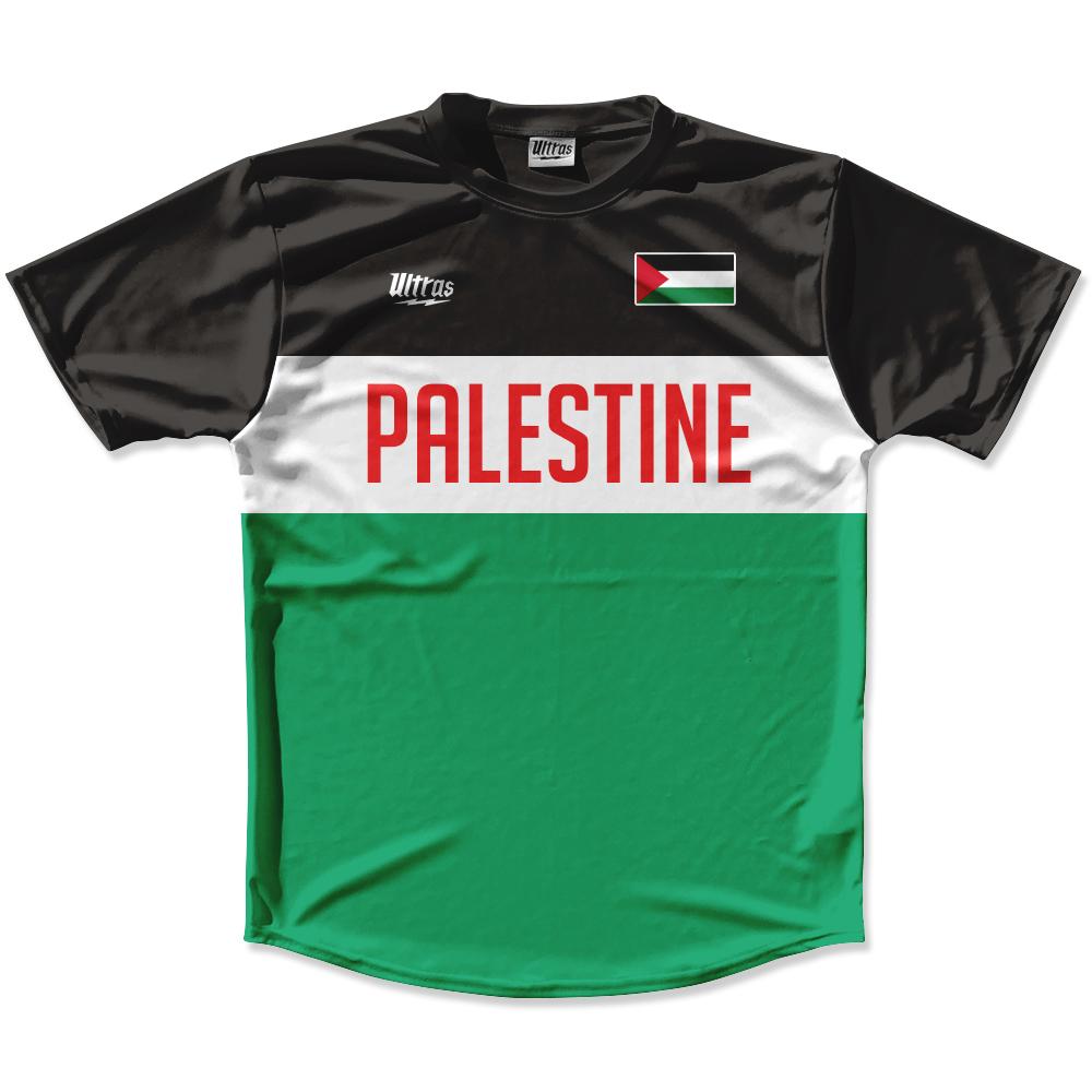 Image of Ultras Palestine Flag Finish Line Running Cross Country Track Shirt Made In USA