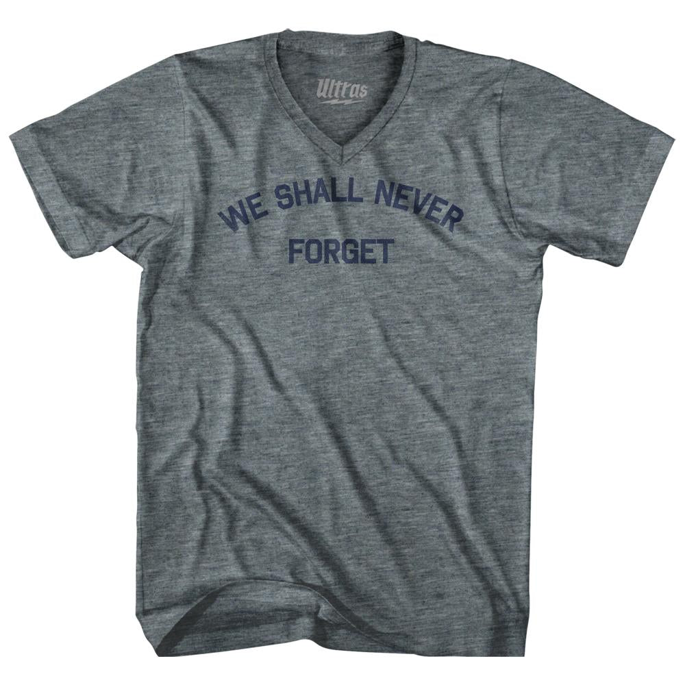 We Shall Never Forget Tri-Blend V-Neck Womens Junior Cut T-Shirt