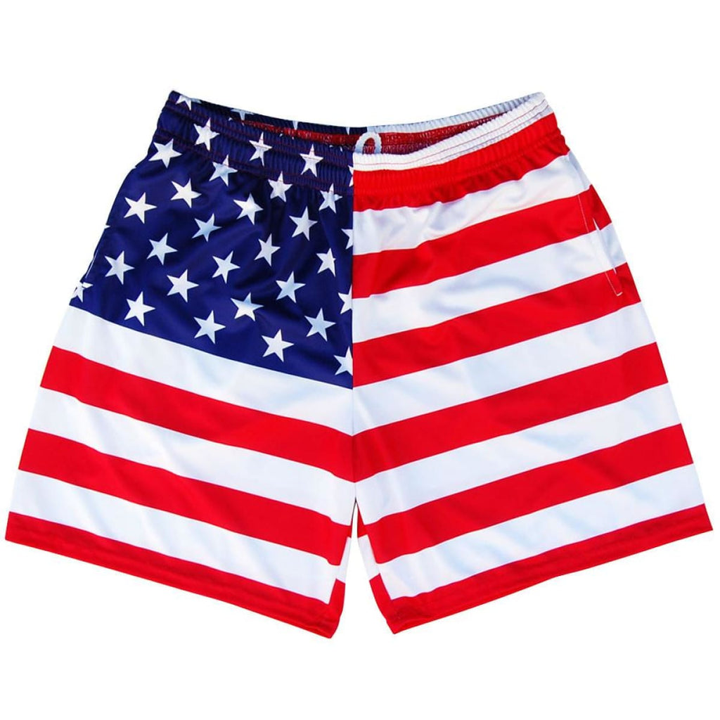 red white and blue athletic shorts