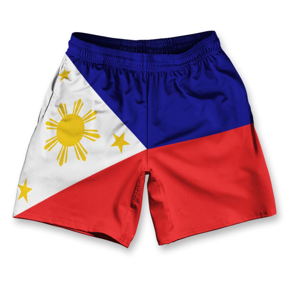 Philippines Flag Athletic Running Fitness Exercise Shorts 7" Inseam by Ultras Sportswear