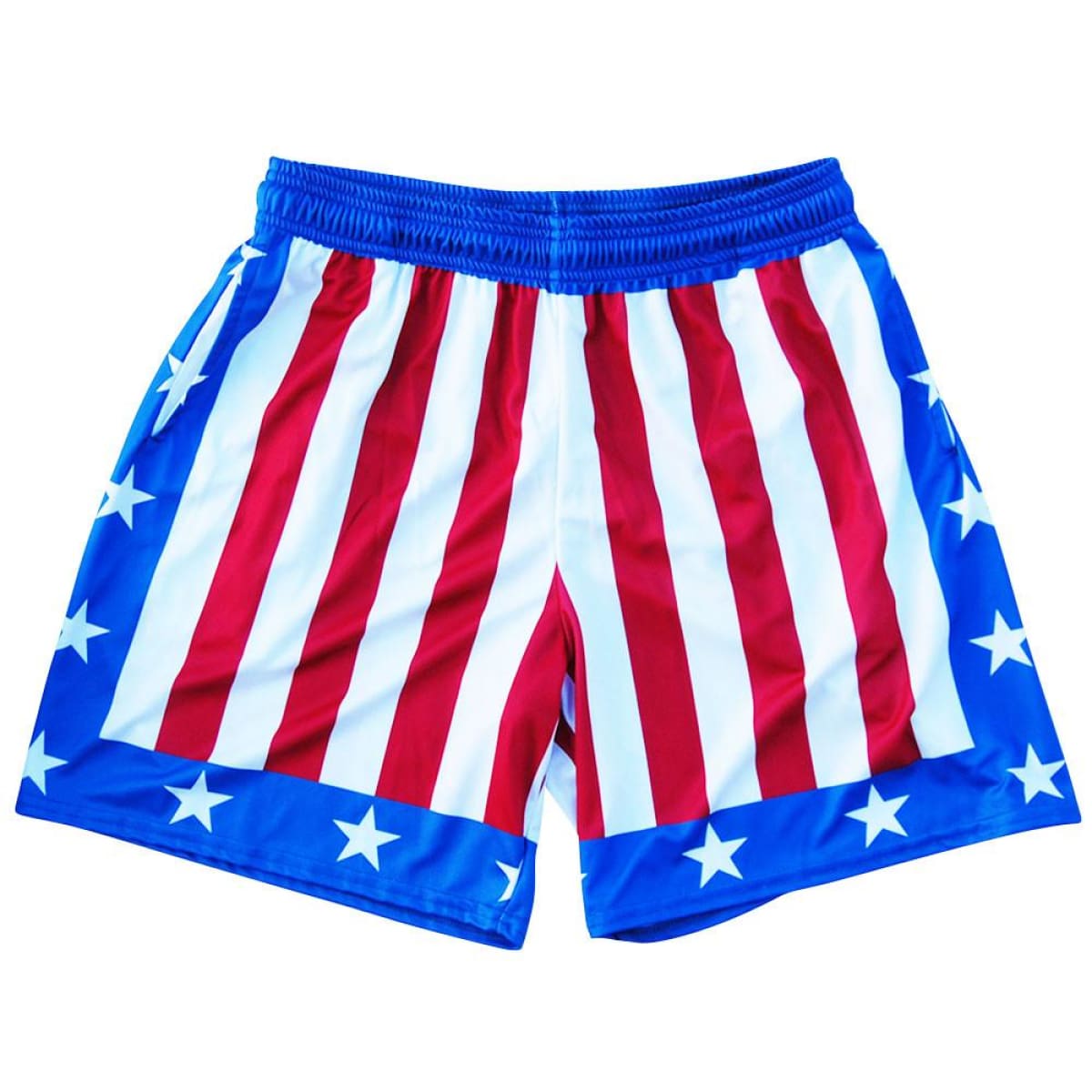 red white and blue athletic shorts