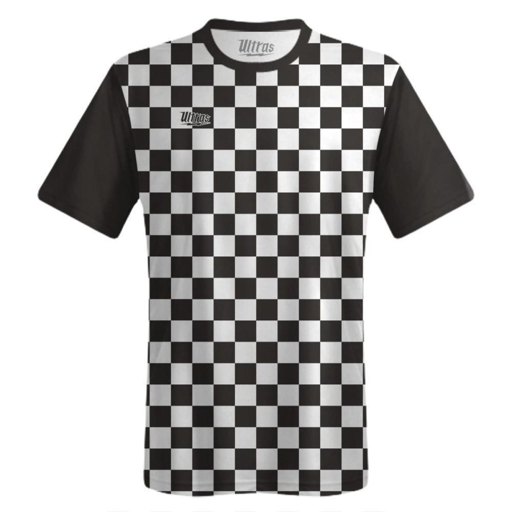 white and black soccer jersey