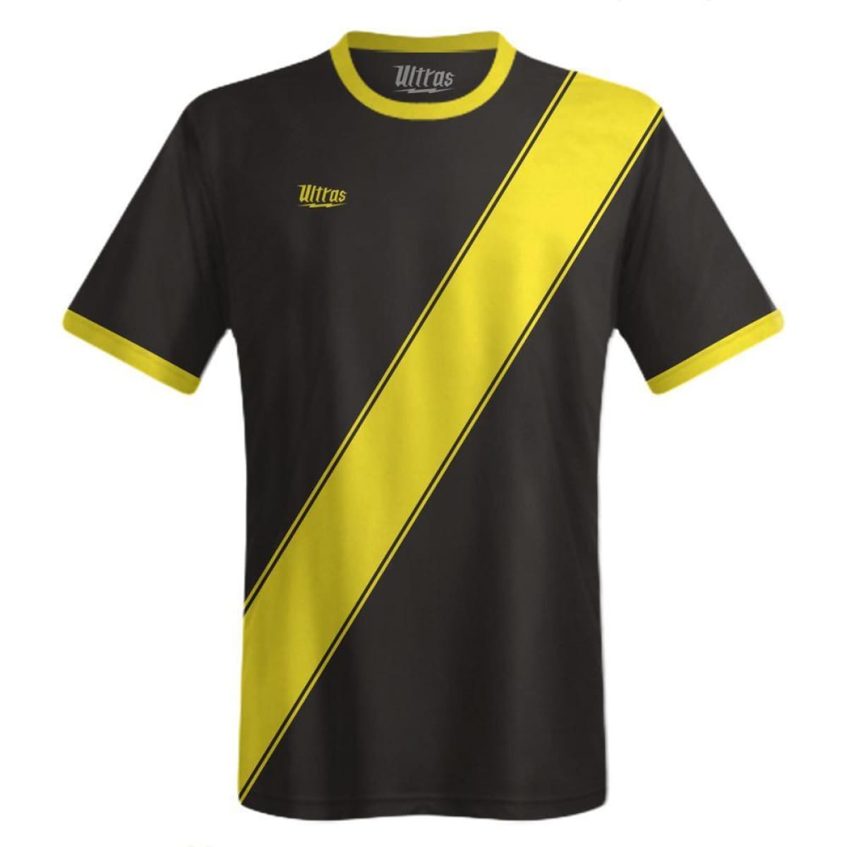 black and yellow soccer jersey