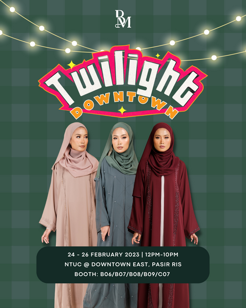 3 models wearing abayas. By Marlena will be at twilight downtown from 24 - 26 feb
