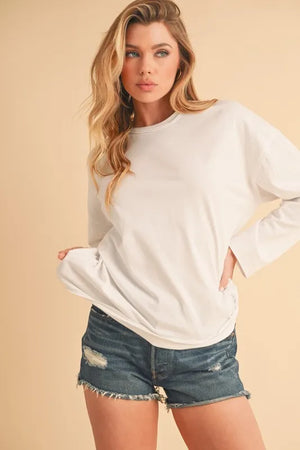 Aemi+Co Round Neck Long Sleeve Top - MOMS TO U