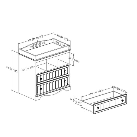 south shore furniture changing table dresser