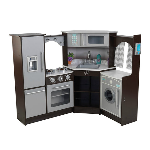 corner wooden play kitchen