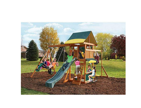 children's slide and swing set