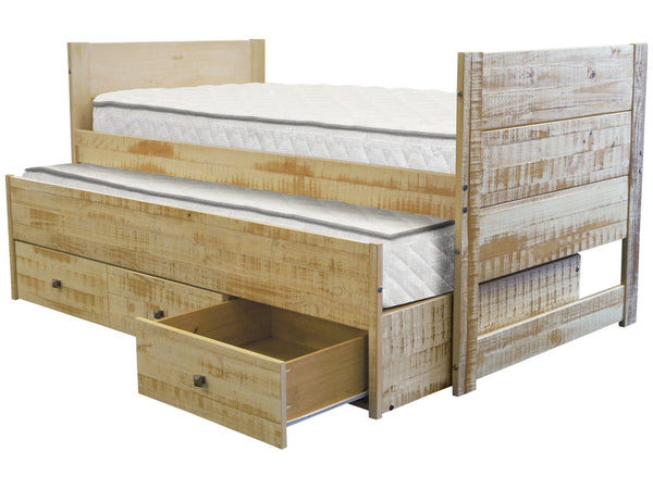 twin bed with trundle and storage