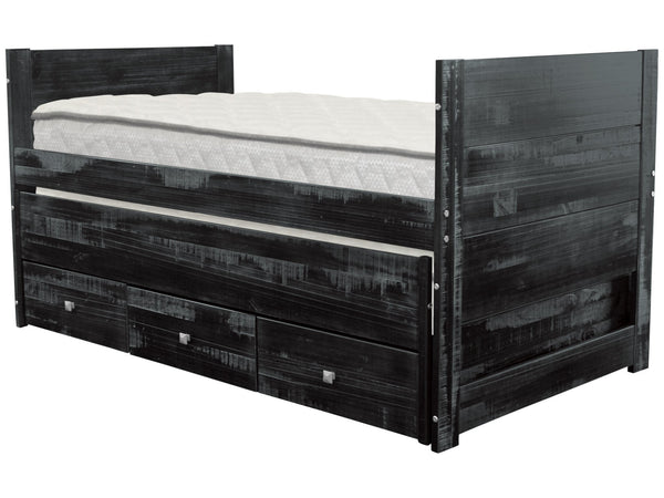 twin bed frame with trundle and storage