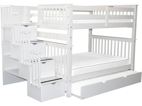 white bunk bed with trundle