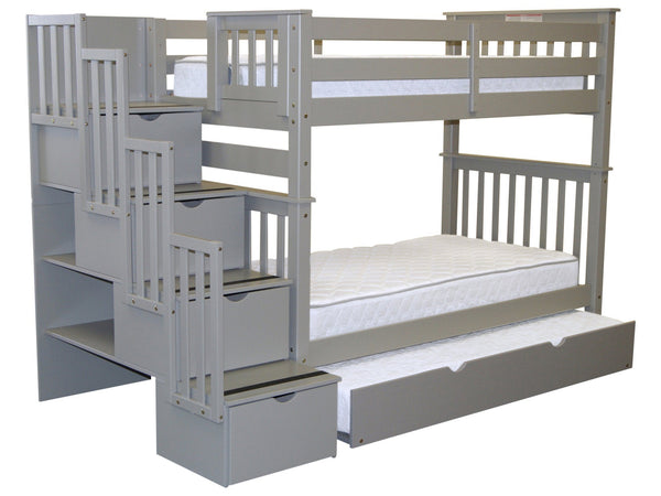 gray bunk beds