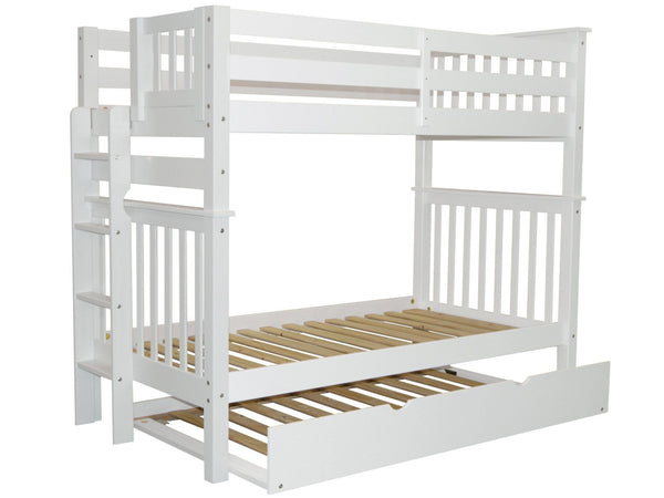 white twin bunk beds