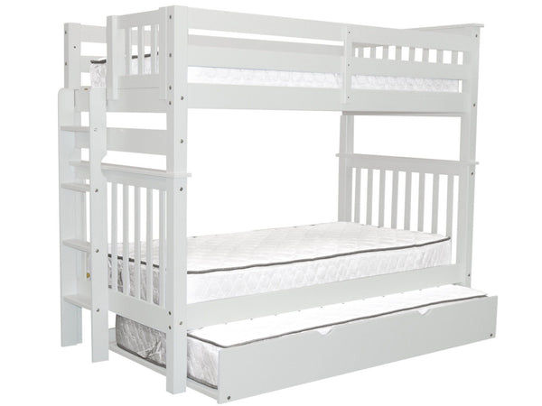 bunk bed with trundle white