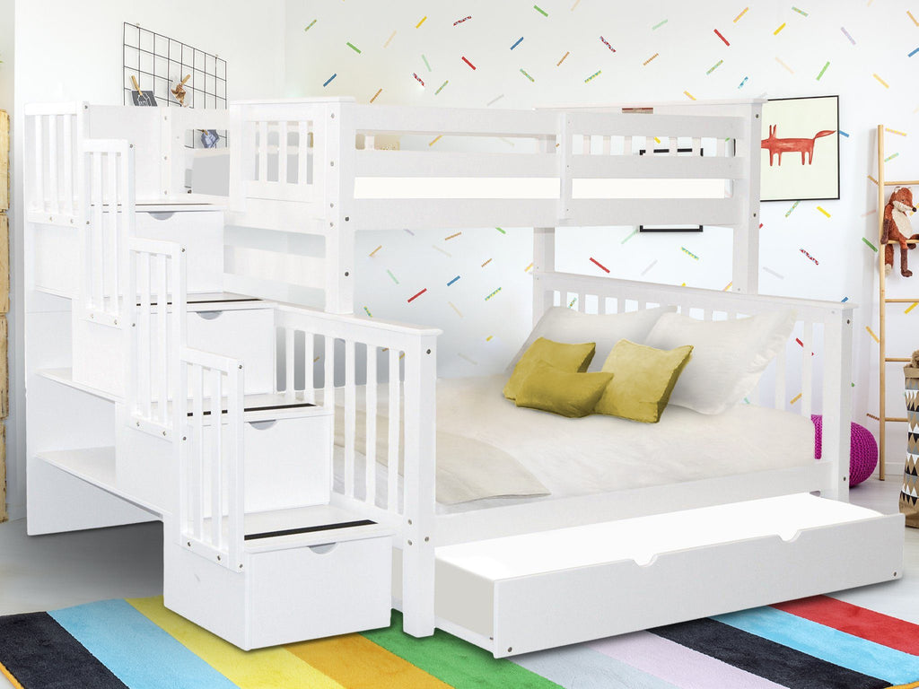 white full size bunk beds