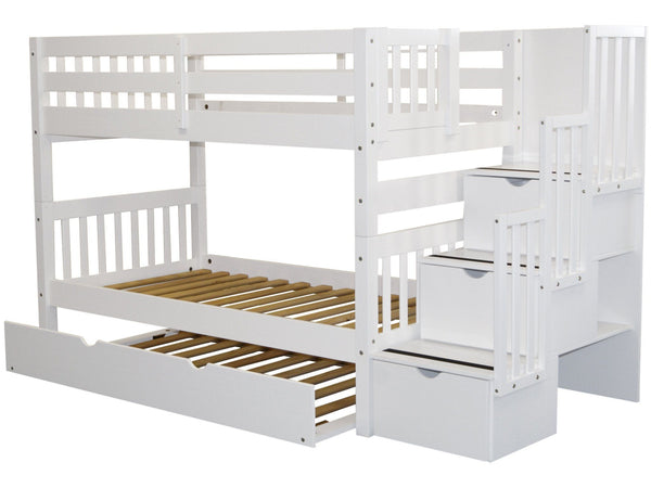 bunk bed with trundle white