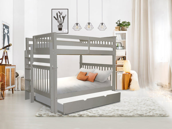 Bunk Beds Full over Full End Ladder Gray | Full Trundle $959